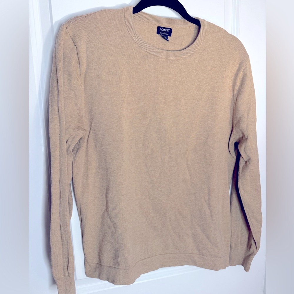 J. Crew 100% Cotton Tan Crewneck Sweater M